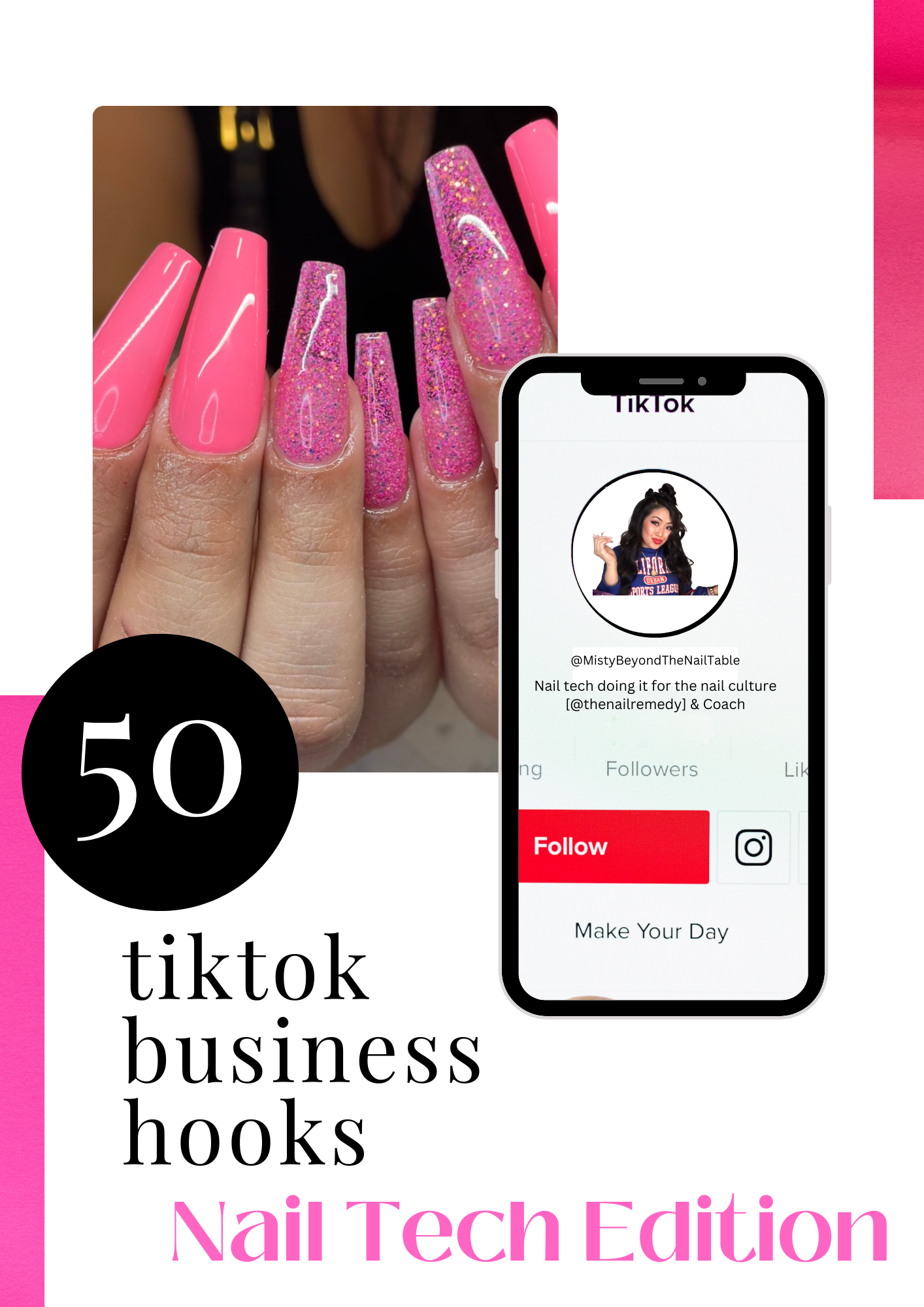 50 TikTok Business Hooks: Nail Tech Edition – Only $1 - Digital Download