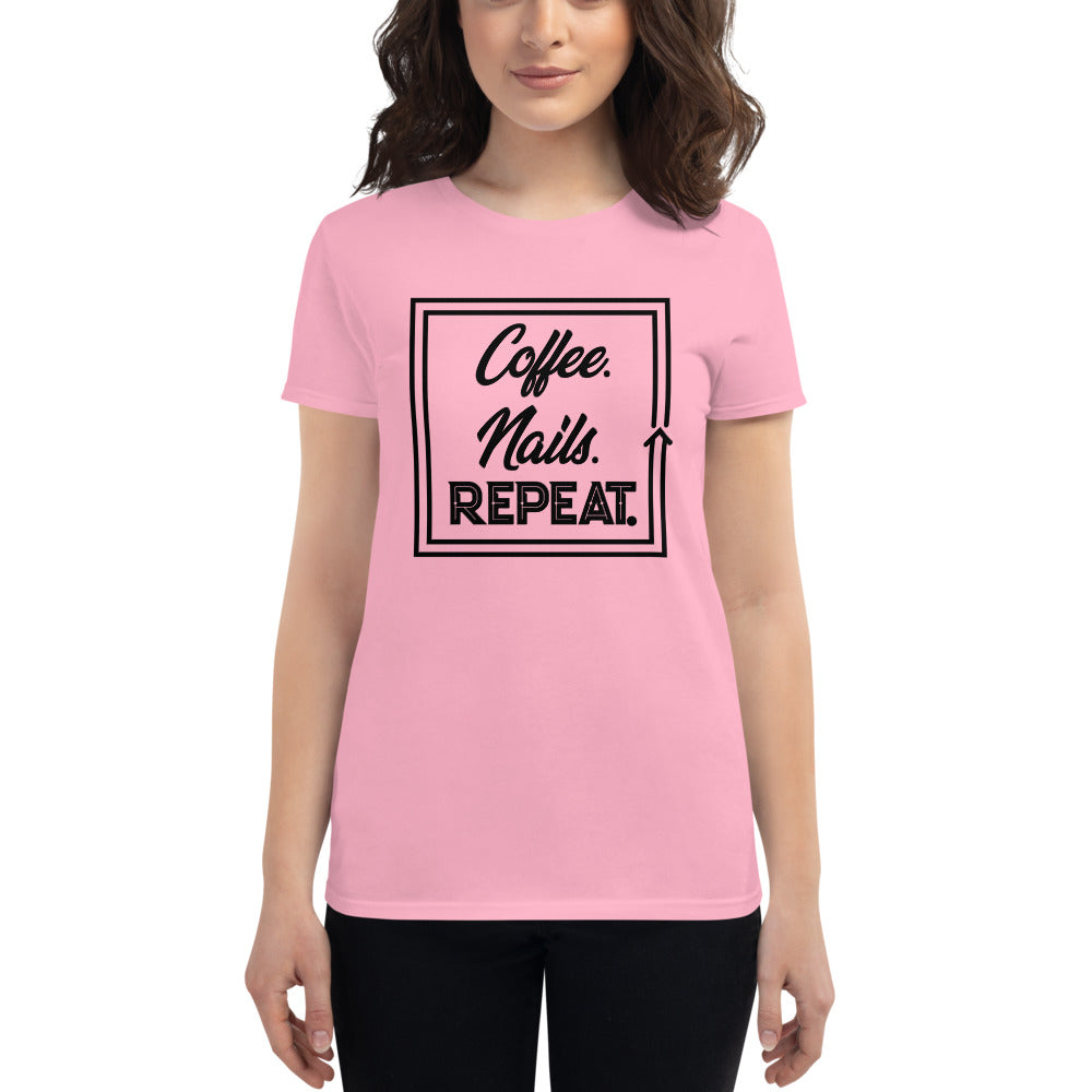Coffee Nails Repeat - Short Sleeve T-shirt