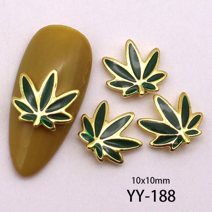 10 Pcs - 3D Leaf Nail Charms  (Make Selection)