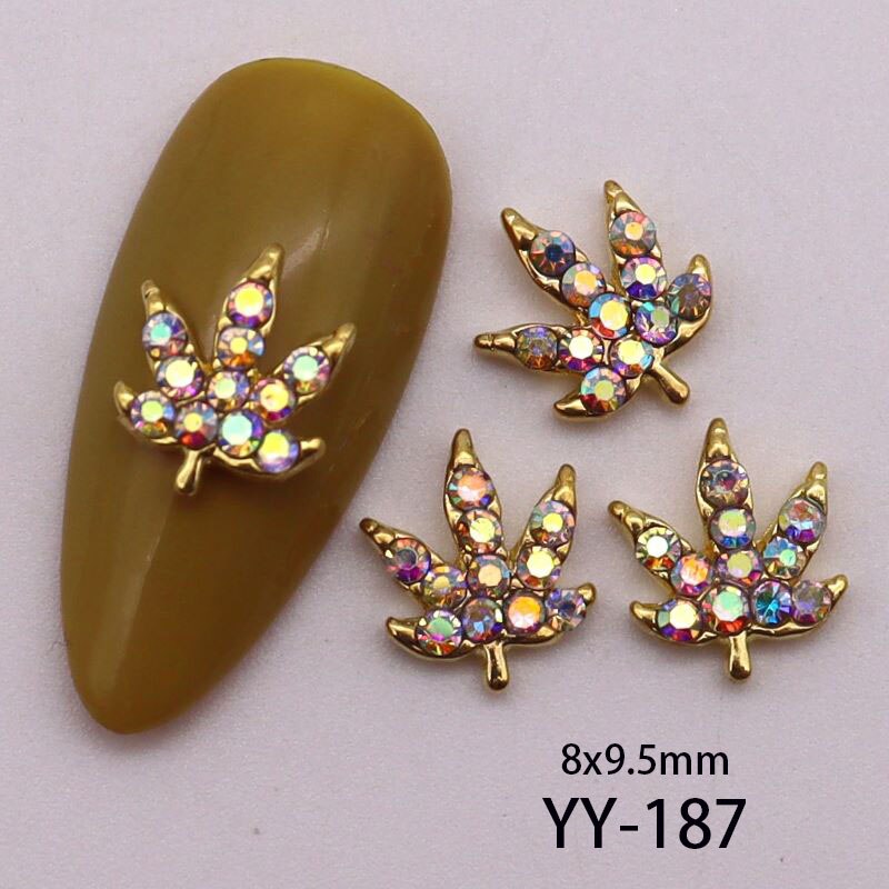 10 Pcs - 3D Leaf Nail Charms  (Make Selection)