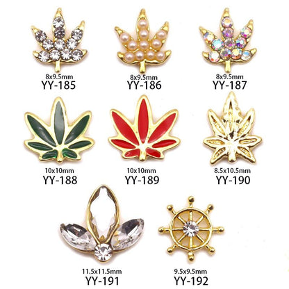 10 Pcs - 3D Leaf Nail Charms  (Make Selection)