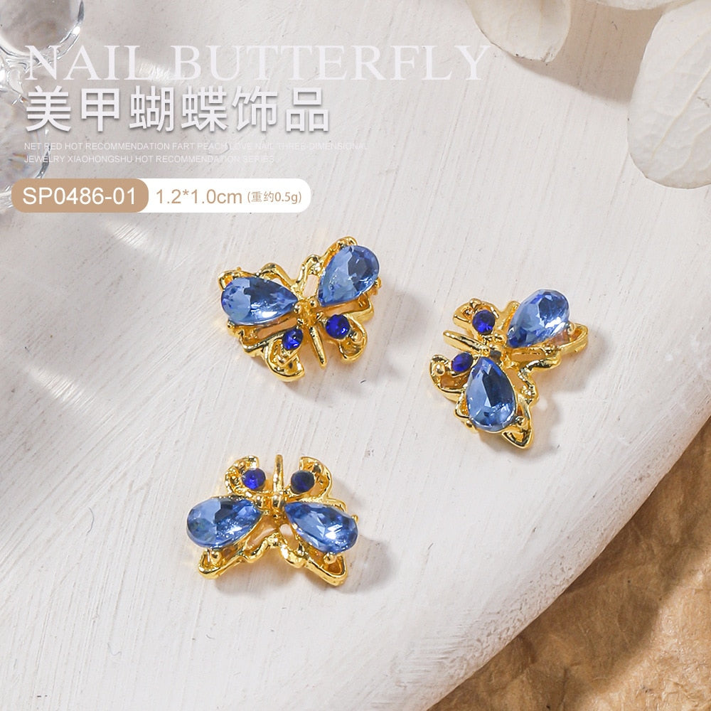 The Bling Butterfly Collection - 10 PCS - Nail Metal Charms (Make Selection)