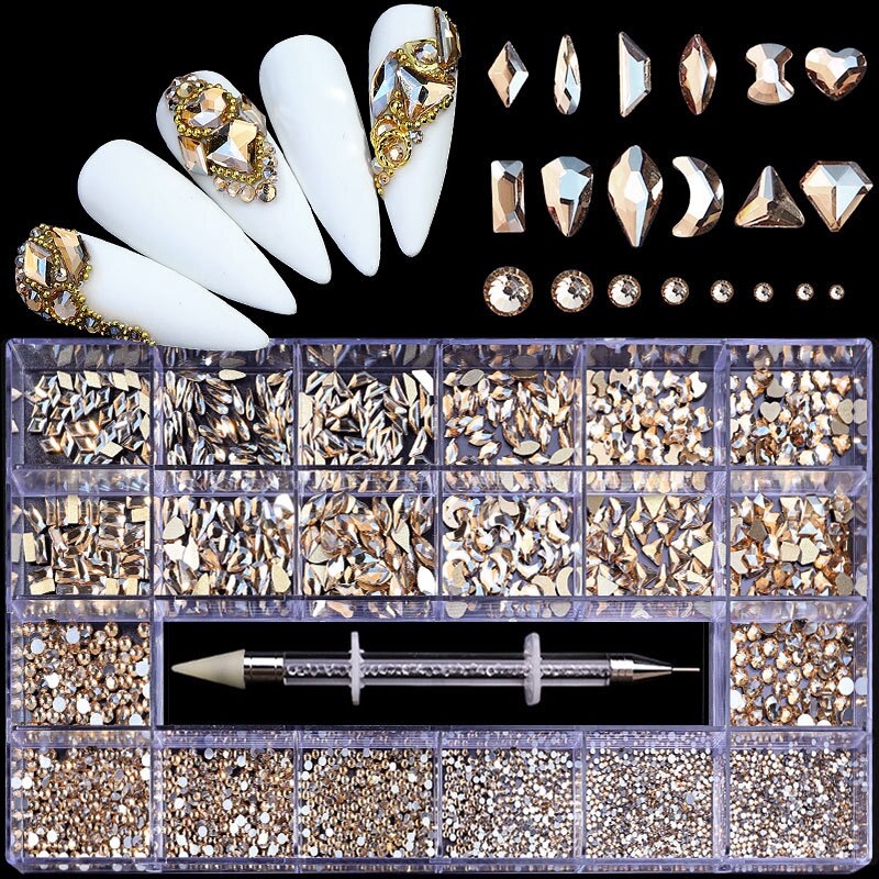 Bling Box + Dual ended rhinestone stick (Select Color)