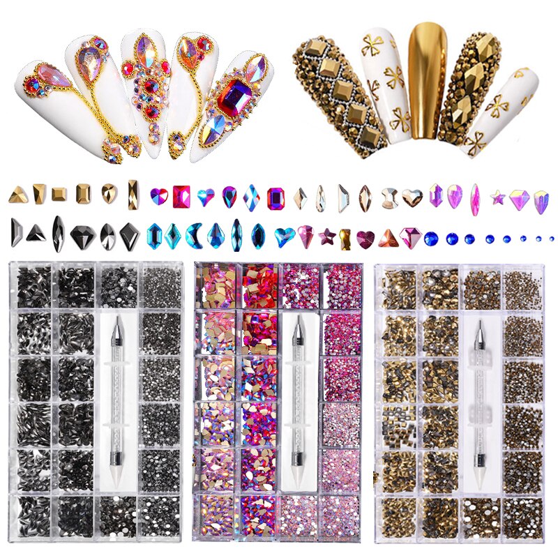 Bling Box + Dual ended rhinestone stick (Select Color)