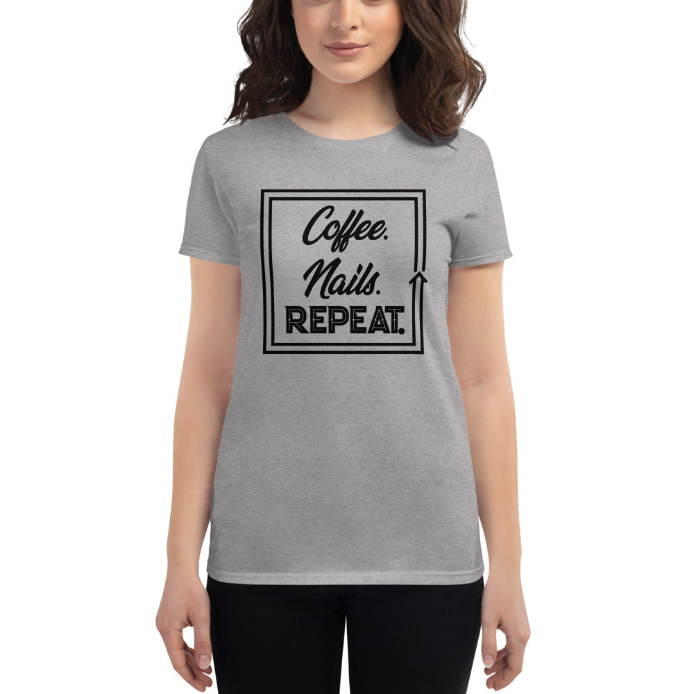 Coffee Nails Repeat - Short Sleeve T-shirt