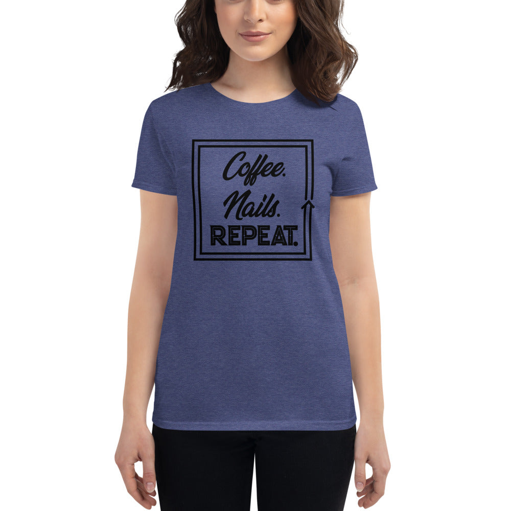 Coffee Nails Repeat - Short Sleeve T-shirt
